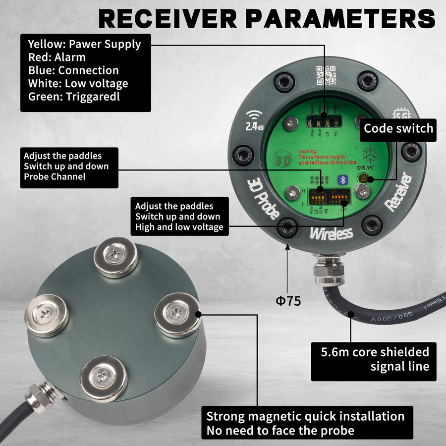 RATTMMOTOR GP-800 Kabelloser Touch-Probe CNC 3D-Kantensucher Hochpräziser Funkübertragungssensor zur Werkstückeinstellung für Fräsen - Bild 5