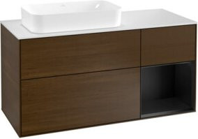 V&B Waschtischunterschrank Finion mit Wandbeleuchtung, Weiß lackiert, Breite: 120 cm, Tiefe: 50,1 cm, Höhe: 50,1 cm - Bild 1