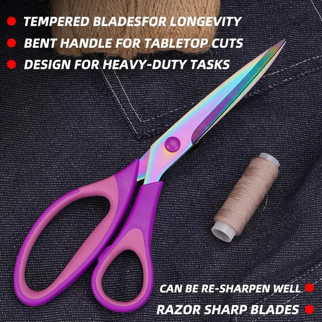 Titan Handwerk Schere aus Metall in Silber und Multicolour, titanium beschichtet für Büro, Haushalt und Nähen - Bild 1
