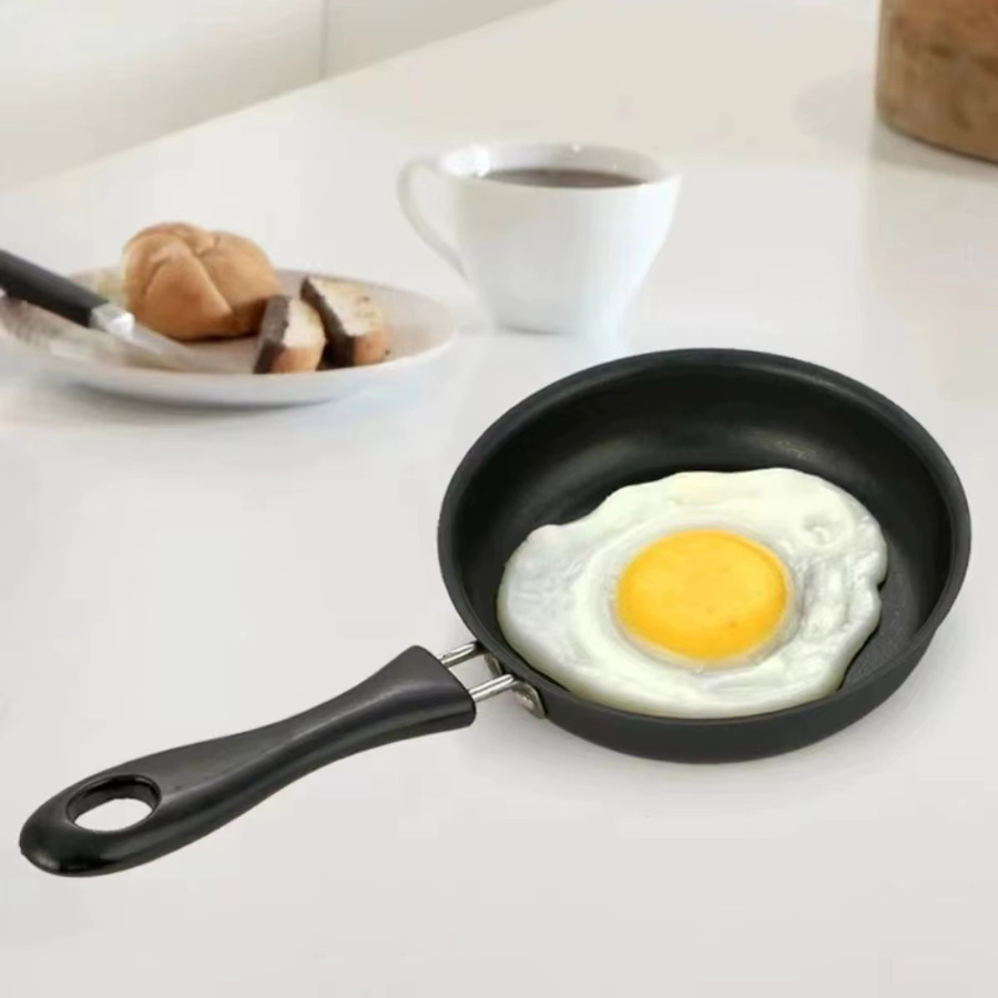FEB.WIND Mini-Bratpfanne in Schwarz, tragbare Hitzebeständige Pfanne für Steak, Eier und Pfannkuchen, ideal für Camping und Küche - Bild 4
