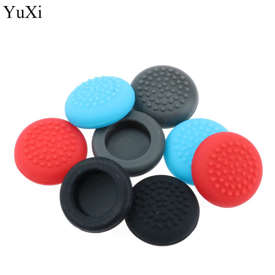 YuXi 2 Silikon-Daumenstick-Griffkappen in Schwarz für Nintendo Switch, Switch Lite und Joy-Con Analog-Joystick-Schutzhüllen - Bild 2