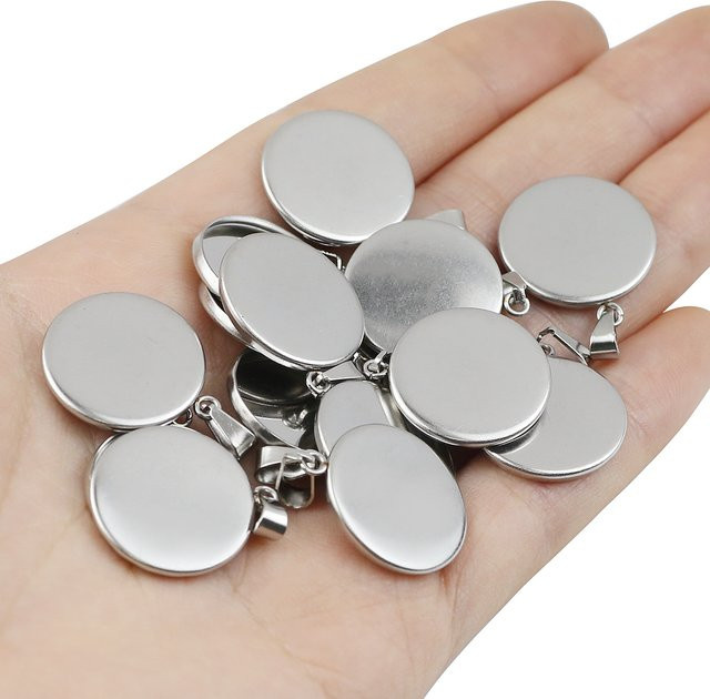 JHNBY Charm-Rohlinge Edelstahl, Silber, Unisex, 6–25 mm - Bild 1