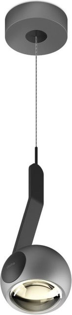 Occhio io 3d sospeso up LED-Pendelleuchte mit warmweißem Licht (2700K), Kopf in Chrom matt, Körper in Schwarz matt und Aufbaudose in Chrom matt, dimmbar und verstellbar - Bild 1