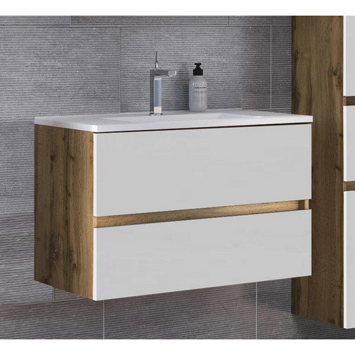 HELD MÖBEL Waschtisch Lucca in Weiss, modern und wandmontiert, B/H/T: 100 x 54 x 47 cm - Bild 3