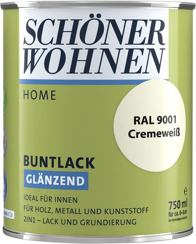 Schöner Wohnen Buntlack Cremeweiß Glänzend Wasserbasiert 0,75 l - Bild 1