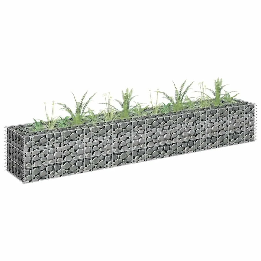 DELUKE Gabionen Hochbeet ROON aus verzinktem Stahl in Silber, B/T/H: 180 x 30 x 30 cm - Bild 2