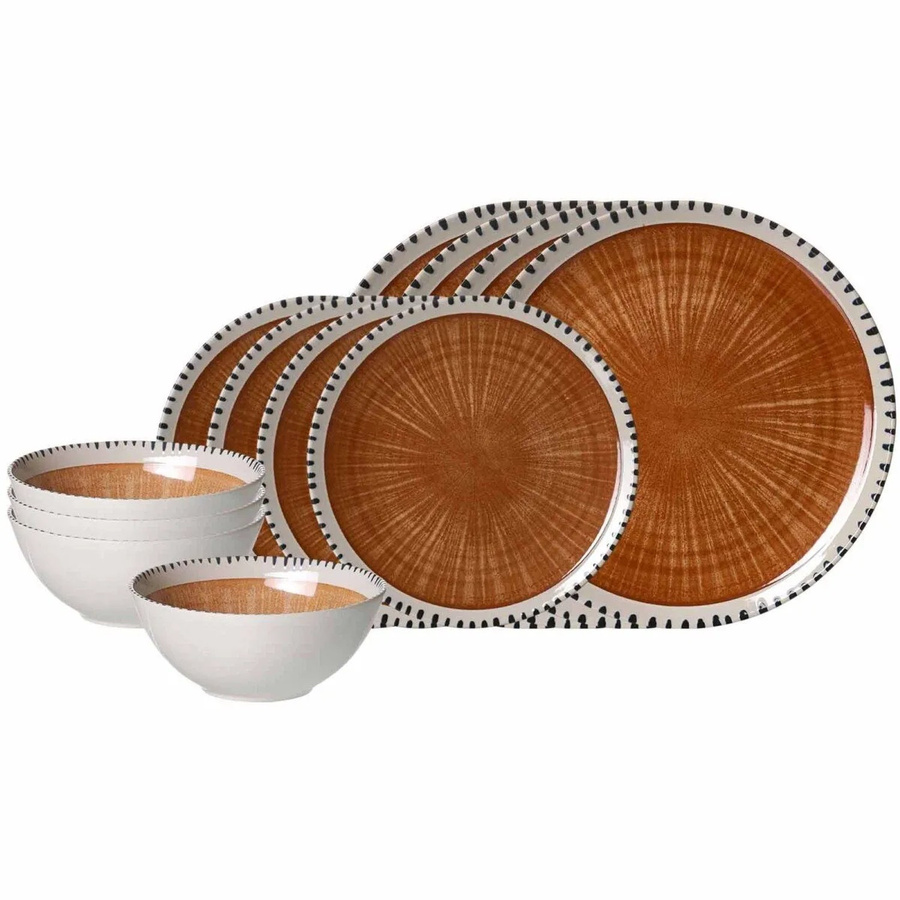 Ritzenhoff & Breker Basic-Set Natura 12-teiliges Geschirrset aus Keramik in Braun - Bild 2