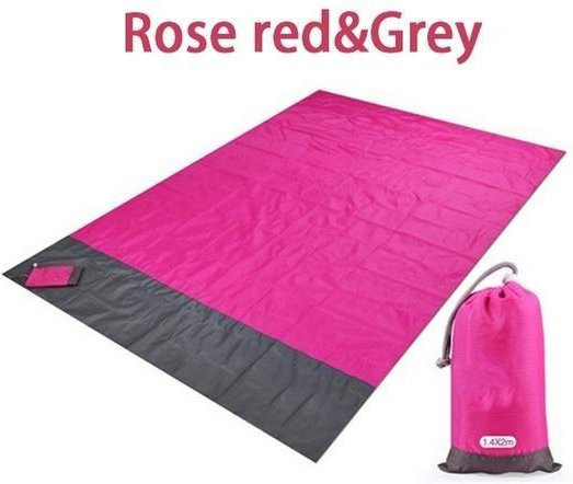 Wasserdichte Stranddecke von yuyongzhi in Rosa, faltbare Picknickmatte für Camping und Outdoor, B/B: 200 x 210 cm - Bild 1