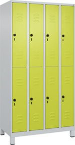 C+P Doppelstock-Spind Classic PLUS mit 4 Abteilen, Stahlkonstruktion, Lichtgrau, H x B x T: 195 x 100 x 50 cm - Bild 1