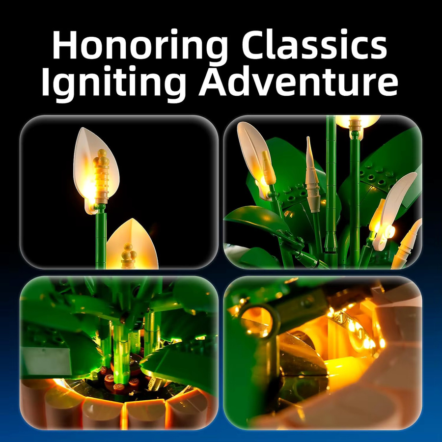 HPROSPER LED-Lichterkette in Warmweiß für 11504 Peace Lily mit Batteriekasten - Bild 2