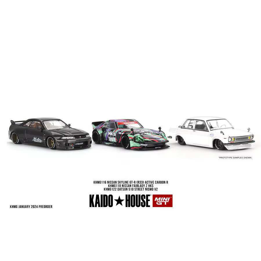 Kaido House Skyline R33 Civic Datsun Lady Chevrolet Collection, Modellauto, 1:64, Metall, Schwarz - Bild 1