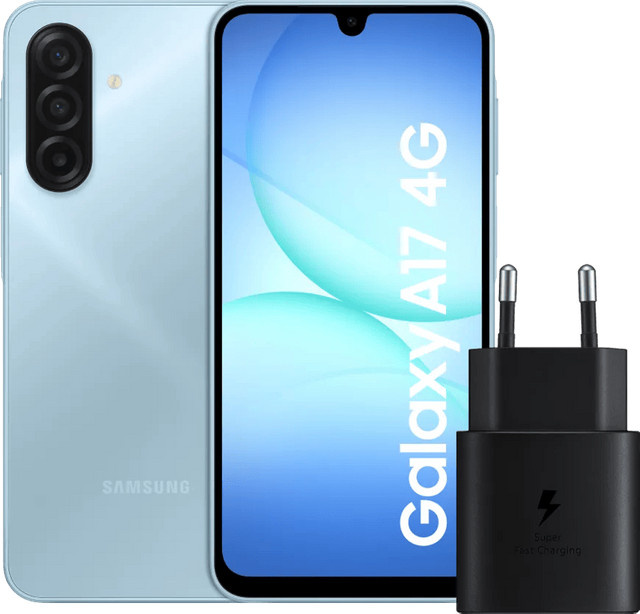 Samsung Galaxy A17 5G Smartphone 128GB Grau mit Samsung 25 Watt Ladegerät Schwarz - Bild 1