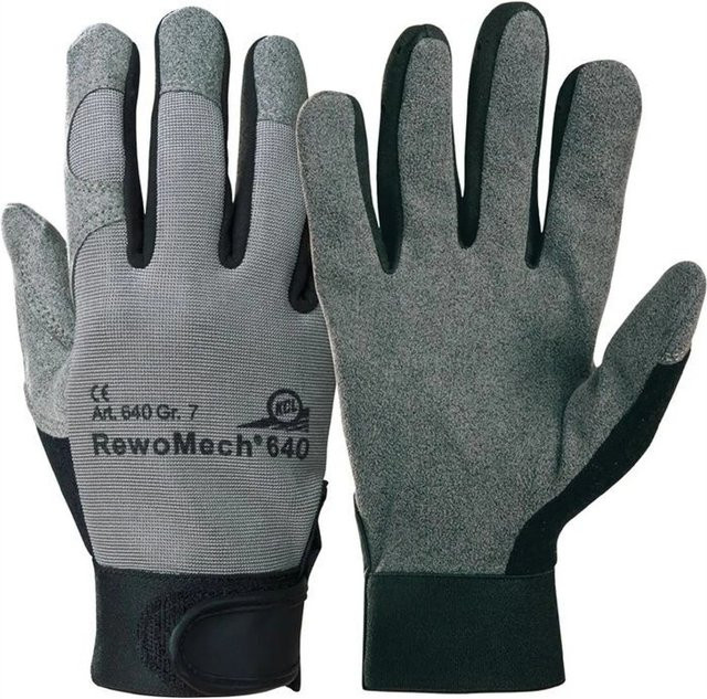 Honeywell Rewomech 640 Kunstlederhandschuhe Schwarz Grau Größe 9 - Bild 1