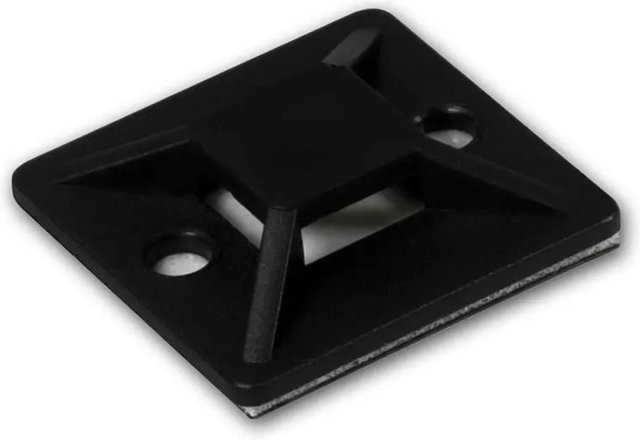 McPower Kabelsockel für Kabelbinder aus Kunststoff, Schwarz, 10er Pack, B/B/H: 3,0 x 3,0 x 0,6 cm - Bild 1