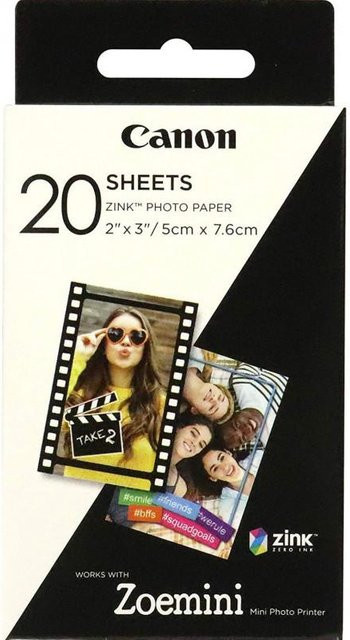 Canon Zink Fotopapier für Zoemini Sofortbildkameras, Multicolor, 20 Blatt, 5 x 7,5 cm - Bild 1