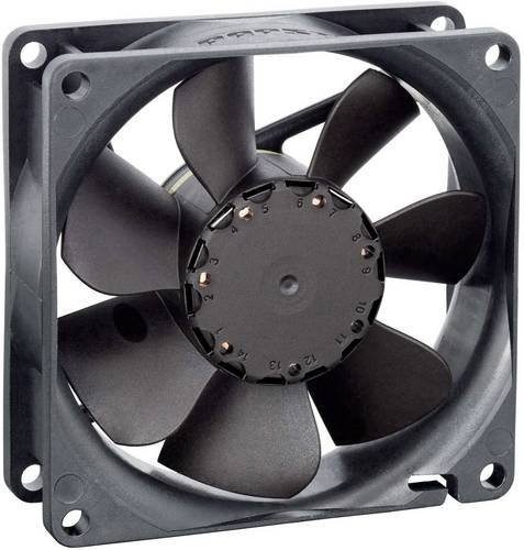 EBM Papst Axiallüfter 8412N/2GME in Schwarz, 12 V/DC, 55 m³/h, B: 80 mm, H: 80 mm, T: 25,4 mm - Bild 1