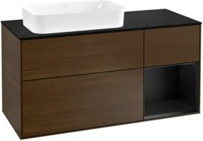 V&B Waschtischunterschrank Finion Wandbeleuchtung Walnuss lackiert B/T/H: 120 x 50,1 x 50,1 cm - Bild 1
