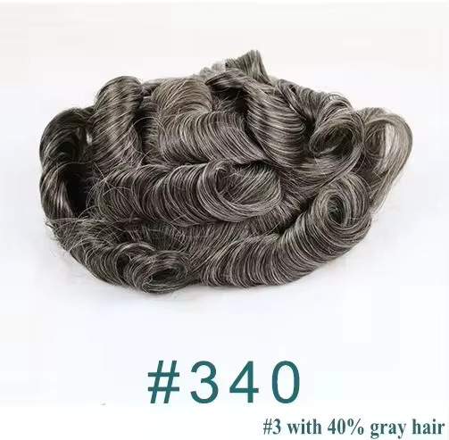 Fantasy Beauty Herren Toupet, 100% Echthaar, Braun Schwarz Grau - Bild 4