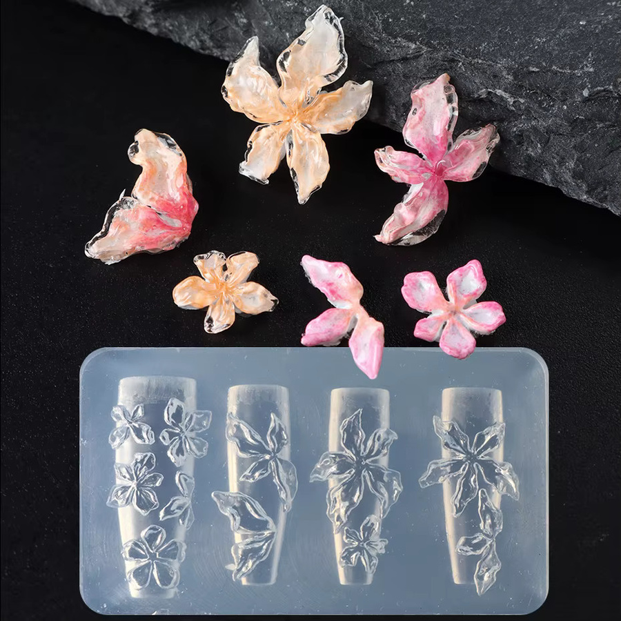 Full Beauty 3D Blumen-Silikon-Nagelform, Hibiskus-Blüten-Design - Bild 2