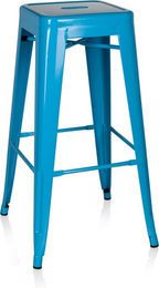 hjh OFFICE Barhocker Vantaggio High in Hellblau aus Metall im Industrial Design - Bild 1