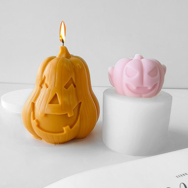 LONTL Silikon Kerzenform Schädel und Kürbis für DIY Halloween Horror Skulpturen aus Epoxy, Gips oder Seife - Bild 1