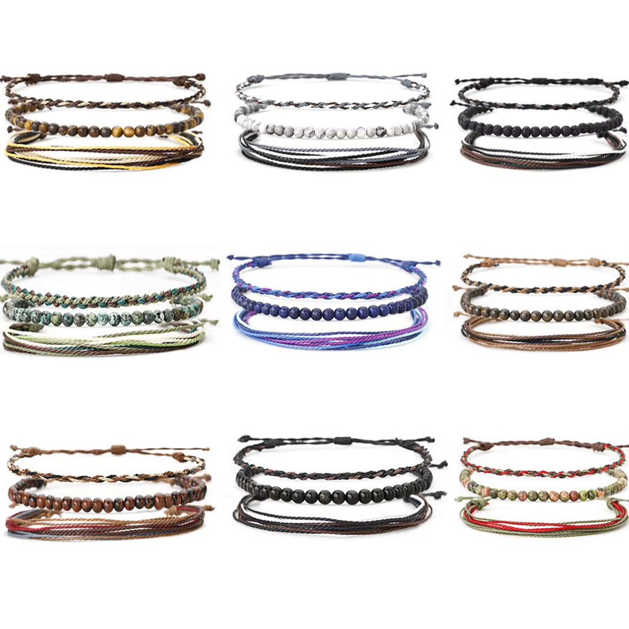 RUIYI Armband-Set, Tigerauge, Türkis-Perlen, Unisex - Bild 3