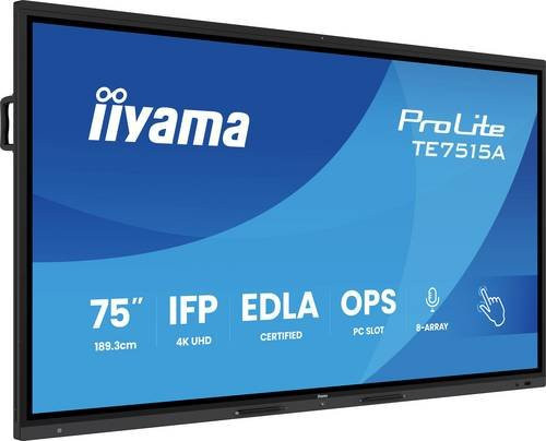 Iiyama Digital Signage Display 75 Zoll 4K UHD in Schwarz mit Wi-Fi, Bluetooth und NFC - Bild 1