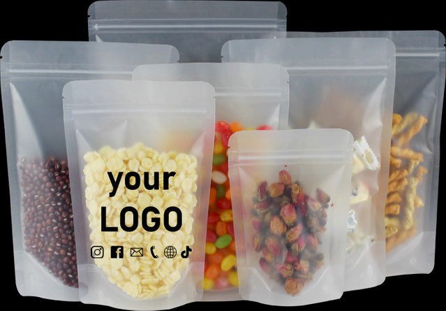 100 transparente Druckverschlussbeutel aus Kunststoff von YISU zur Lebensmittelverpackung und Aufbewahrung von Tee oder getrockneten Früchten - Bild 1