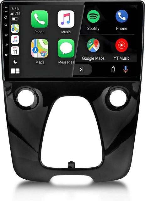 Junsun Autoradio mit Bluetooth und GPS für Peugeot 108, Citroen C1 und Toyota Aygo 2015 in Schwarz - Bild 1