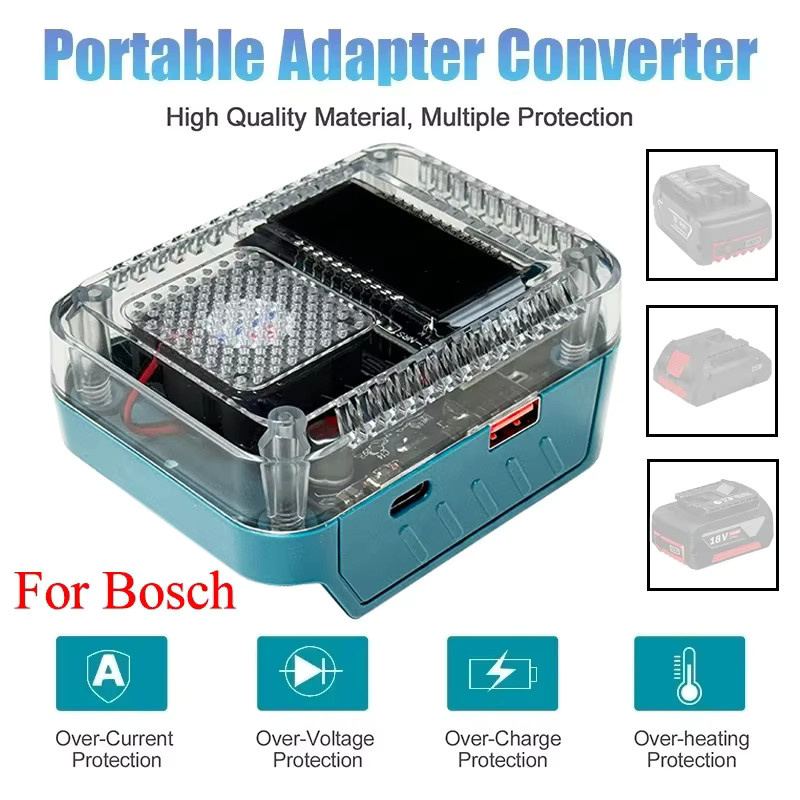 Bosch USB Typ C Power Bank Adapter BAT618 Konverter für 18V Li-Ionen-Akkus - Bild 3