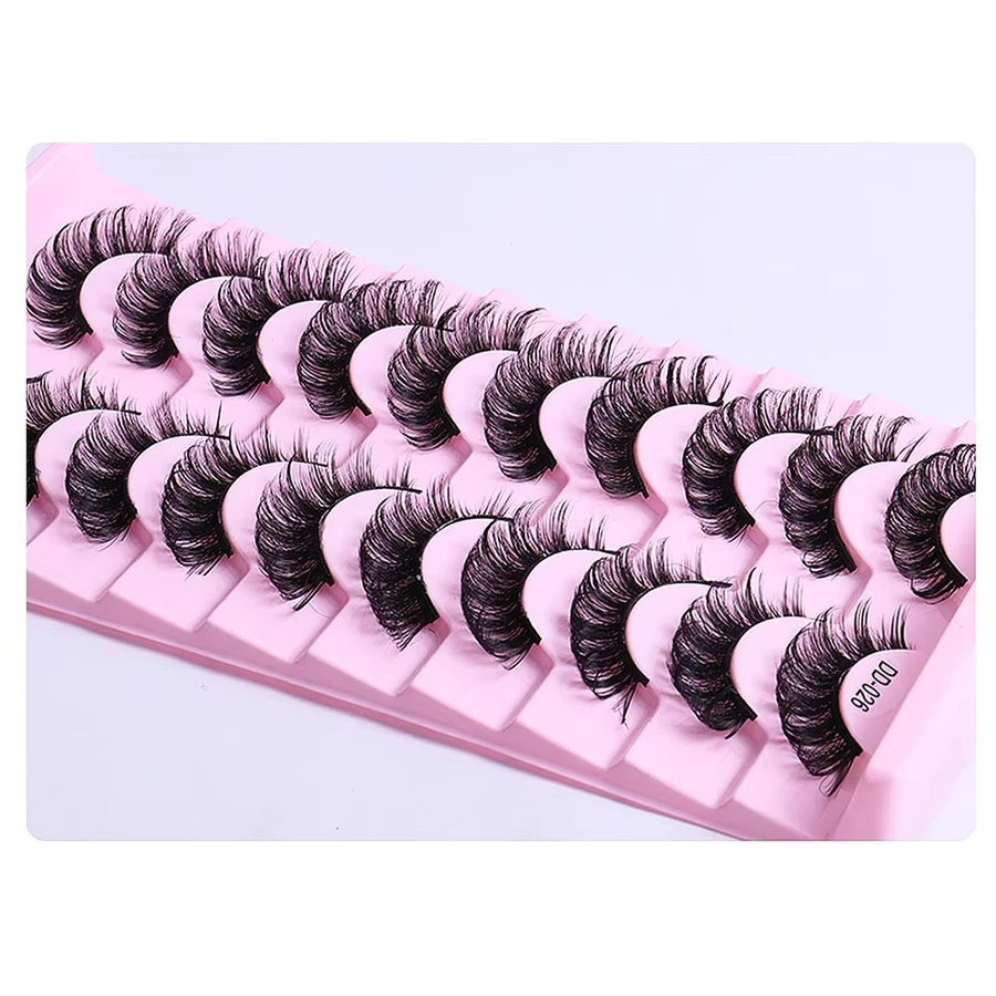 JIEFUXIN Streifenwimpern 3D Nerz DD Curl, 10 Paar, Unisex - Bild 3