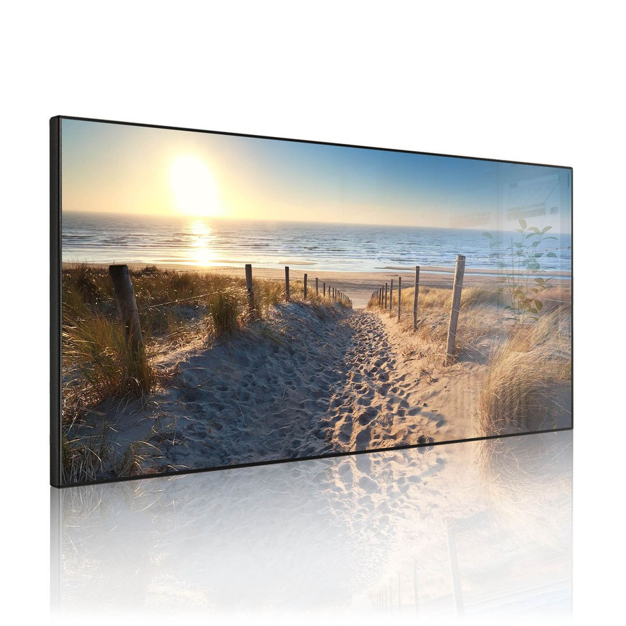 banjado Metall Magnettafel mit Nordseestrand Motiv in Schwarz, B/H: 78 x 37 cm - Bild 1