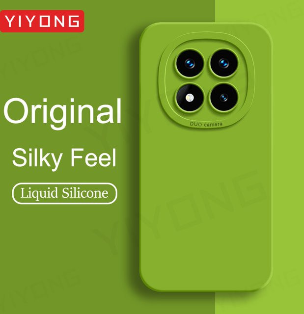 YIYONG Flüssigsilikon Schutzhülle für Xiaomi Redmi Note 15 Pro, Redmi Note 15 und Redmi Note 14 Pro Plus in Schwarz und Grün - Bild 1