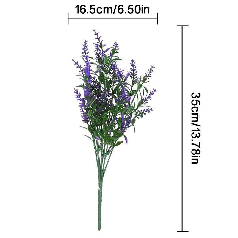 8 Bündel künstlicher Lavendel in Lila von yuyongzhi, wetterfeste Kunstblumen für Garten und Veranda, Höhe: 35 cm - Bild 3