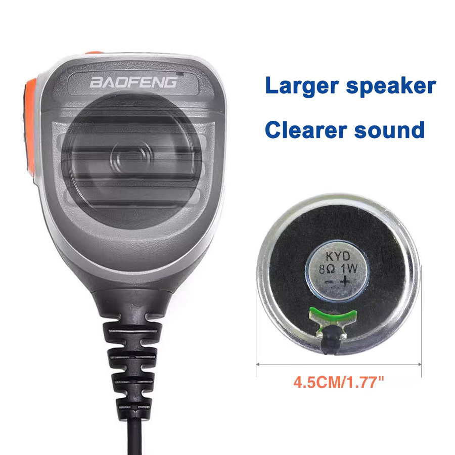 Baofeng Wasserdichtes PTT-Lautsprechermikrofon in Schwarz für Amateurfunk-Walkie-Talkie Modelle UV-68 Pro Max V2 UV-9R Pro Plus UV-S22 Pro BF-9700 - Bild 6