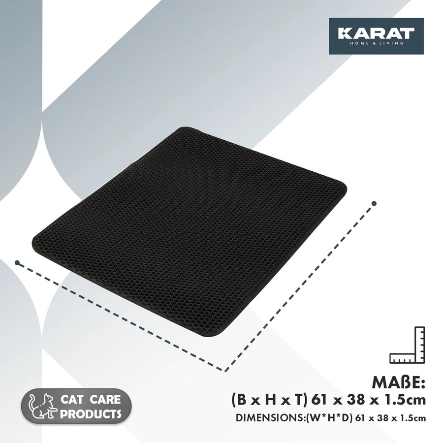 Floordirekt Katzenstreumatte Charly mit Bienenwaben-Design, wasserdicht und rutschfest, B/B/H: 61,0 x 38,0 x 38,0 cm, Anthrazit/Grau/Braun/Schwarz - Bild 2