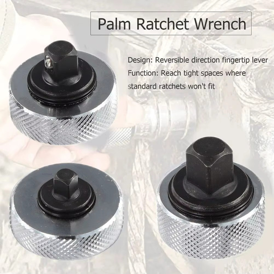 KITPIPI Mini Ratsche Steckschlüssel aus Stahl in Silber mit 1/4", 3/8" und 1/2" Antrieb und reversibler Funktion - Bild 2