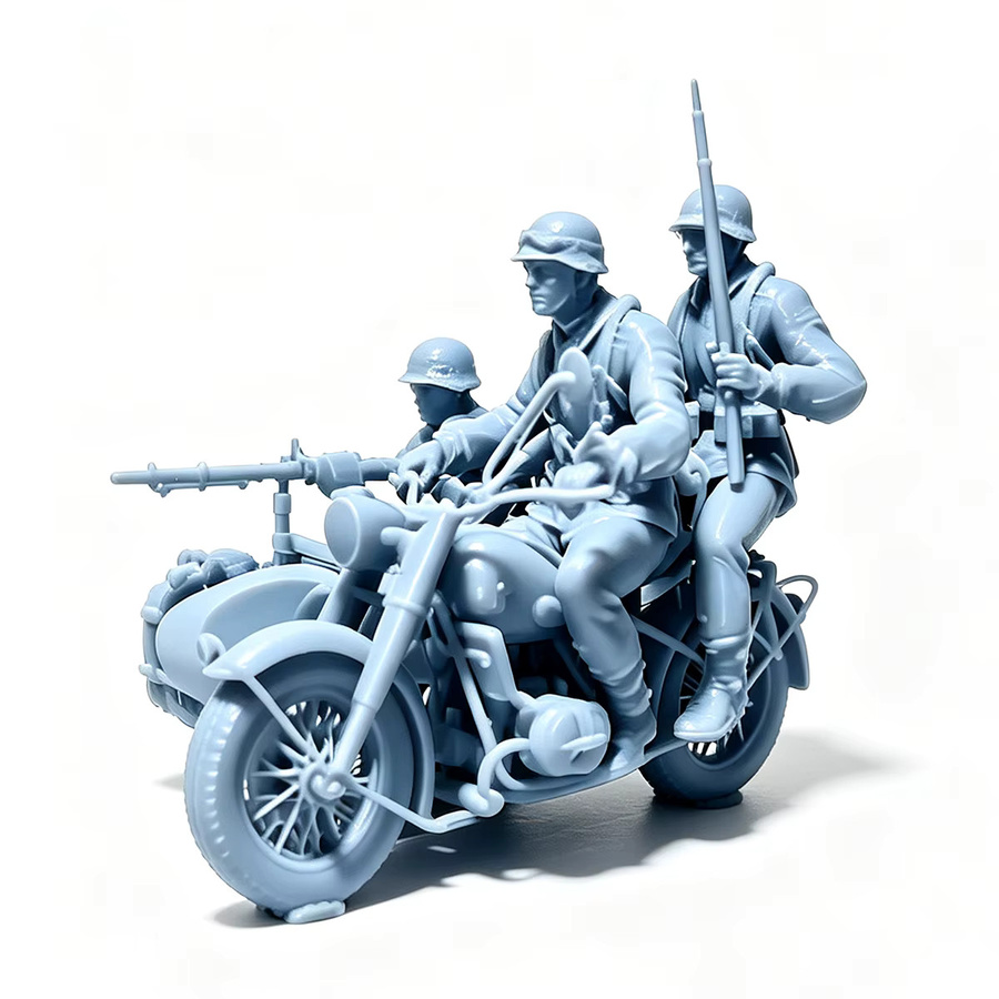 CorMake Motorrad und Motorradfahrer, Modellbausatz, Kunststoff - Bild 1