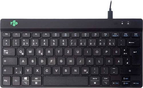 R-Go Tools Compact Break Ergonomische Tastatur Kabelgebunden QWERTZ Deutsch Schwarz - Bild 1