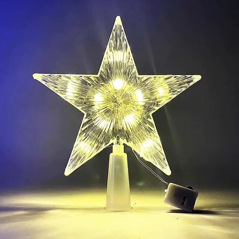 TopStar Navidad Weihnachtsbaum-Dekoration mit Sternen und warmweißen LED-Lichtern, 15 cm - Bild 2