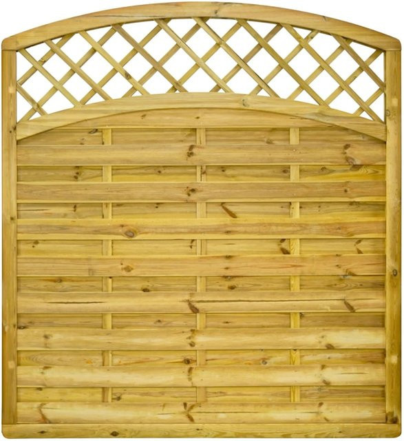 GartenLand Dichtzaun VARIO MASSIV Gebogen mit Rankgitter aus Kiefer in Grün, B/H: 180 x 195 cm, kesseldruckimprägniert und blickdicht - Bild 1