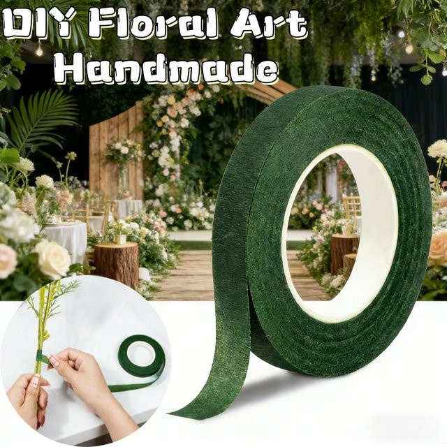 3 Rollen selbstklebendes Washi Blumenstielband in Blau und Grün für DIY-Blumenarrangements und Hochzeitssträuße - Bild 1