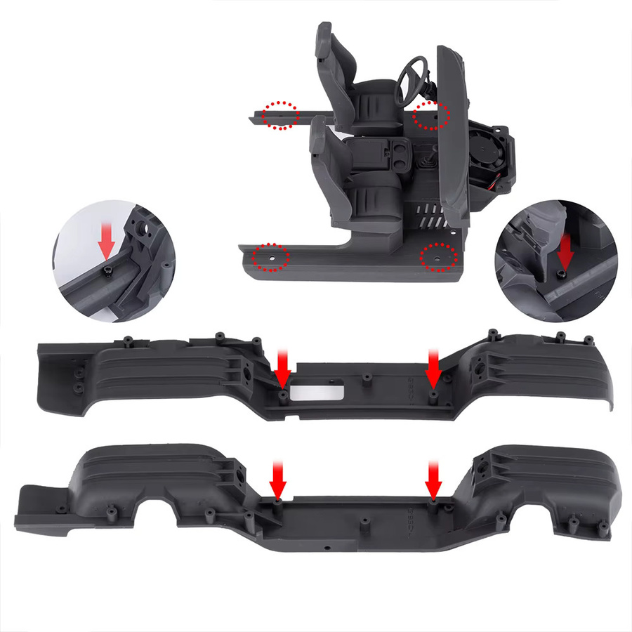 AXSPEED 3D-gedruckter simulierter Innenraum mit zentralem Steuersitz, 1:18, Zubehör - Bild 4