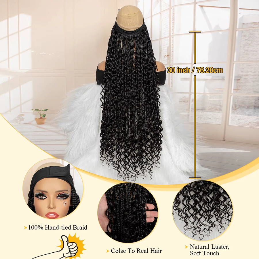 Utimate Boho-Flechtperücke mit Turban, 30 Zoll, Damen, Naturfarben - Bild 3