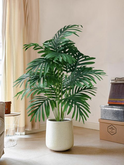 Künstliche Palme Kmitang in Grün, tropische Kunstpflanze aus Kunststoff, Höhe: 80 cm - Bild 1