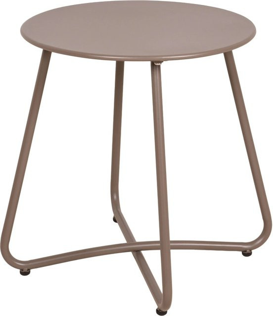 DELUKE Beistelltisch SONJA in Taupe, runder Couchtisch aus Kunststoff und Stahl, B/T/H: 44 x 40 x 40 cm - Bild 1