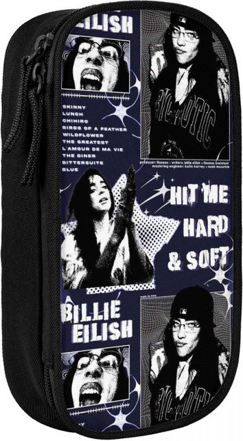 Billie Eilish Federmäppchen Stifthalter Schwarz B/H/T: 21 x 10,5 x 5 cm - Bild 1