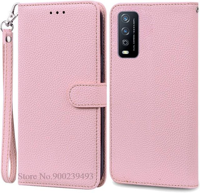 Vivo Brieftaschen-Klapphülle für Vivo Y11S Y20i Y20A Y20T Y12S in Pink - Bild 1