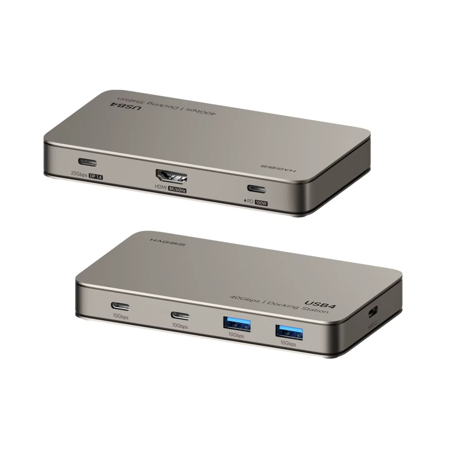 Hagibis USB4 Dockingstation Triple Display Hub in Grau, kompatibel mit Thunderbolt 4/5, 40 Gbit/s und 8K Auflösung für MacBook Pro und Air Laptops - Bild 6