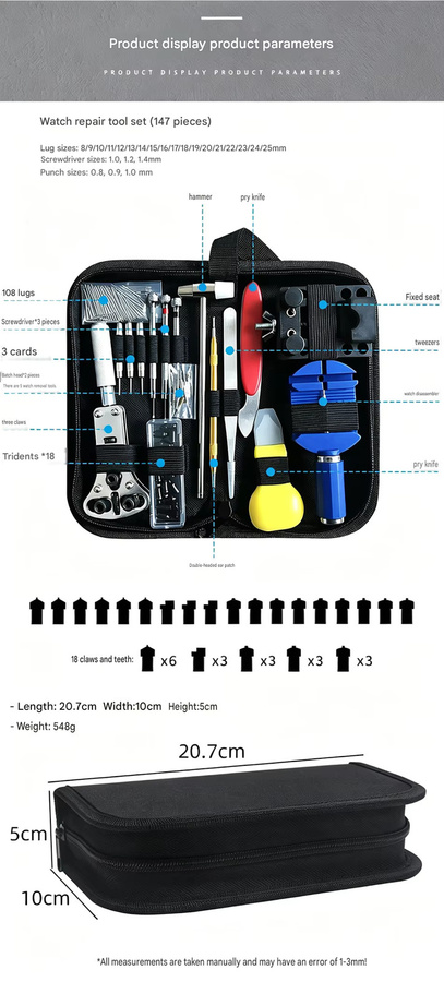 AZNM Uhrenreparatur-Set, Edelstahl, Silber, Unisex - Bild 3